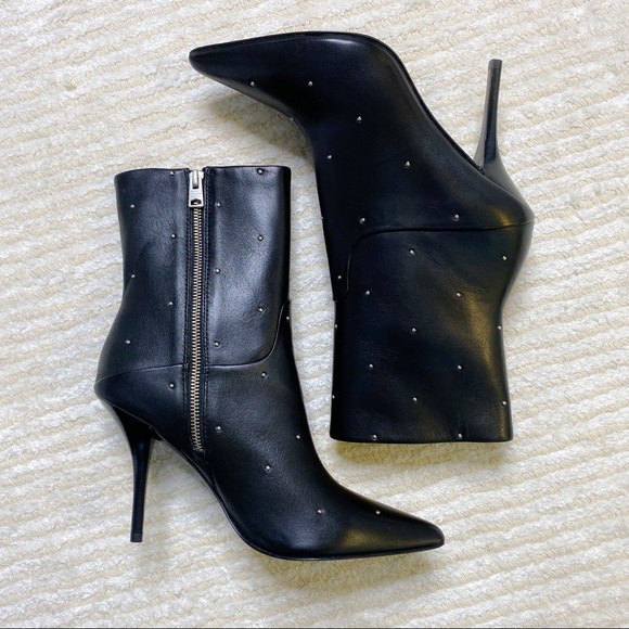 NWT All Saints black studded stiletto boots